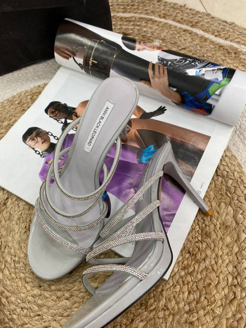 Crystal Embellished Strappy High Heel